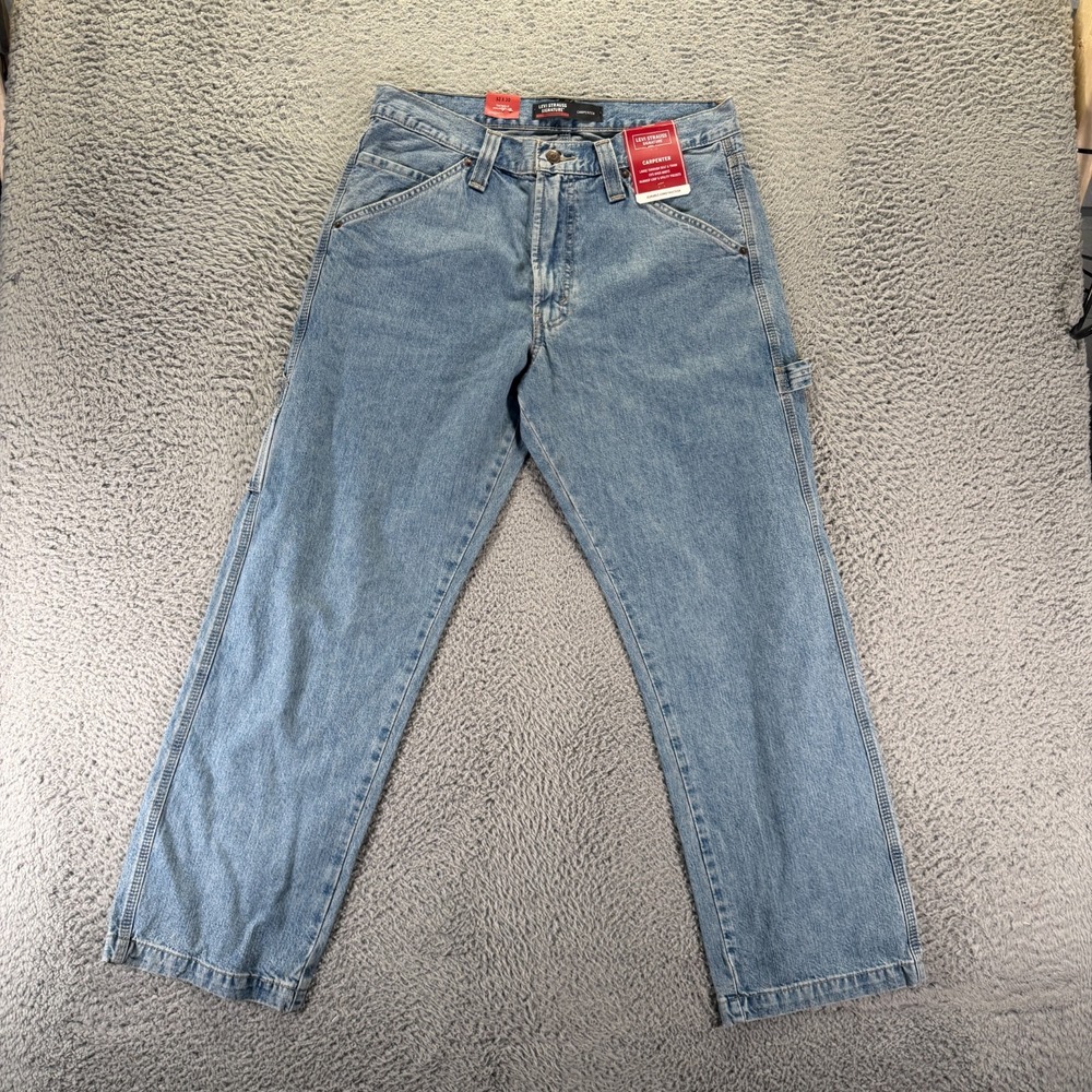 Signature by Levi's Jean Mens 32x30 Blue Cotton Denim Bootcut Carpenter Workwear